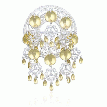 Dish Brooch No. 51, gilded and gold plated