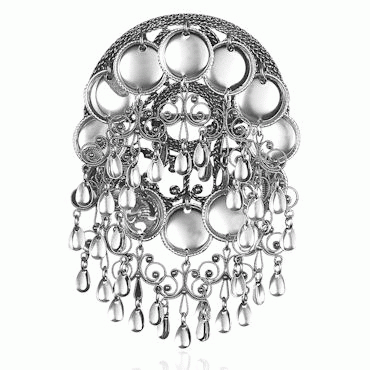 Dish Brooch No. 61, oxidized