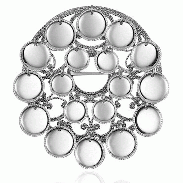 Dish Brooch No. 62, oxidized