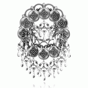 Dish Brooch No. 64, oxidized