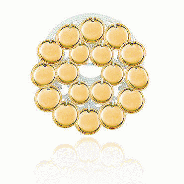 Dish Brooch No. 73, gilded and gold plated