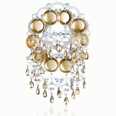 Dish Brooch No. 8, gilded and gold plated