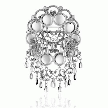 Dish Brooch No. 8, oxidized