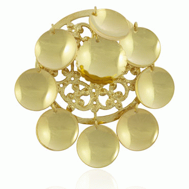 Dish Brooch No. 85 gilded of old model from Ågedal with open barrel