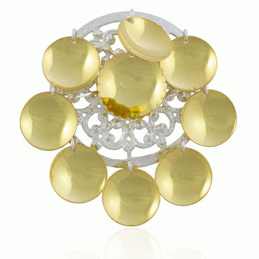 Dish Brooch No. 85, gilded gilded of old model from Ågedal with open barrel