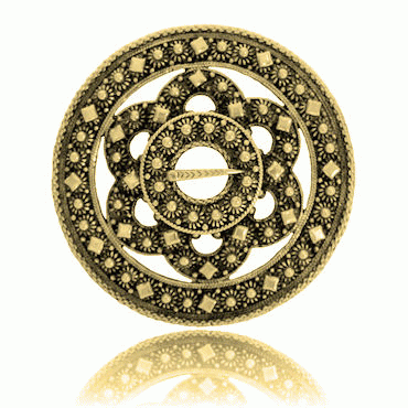 Serpents brooch No. 5 old gold plated