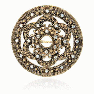 Serpents brooch No. 6 old gold plated