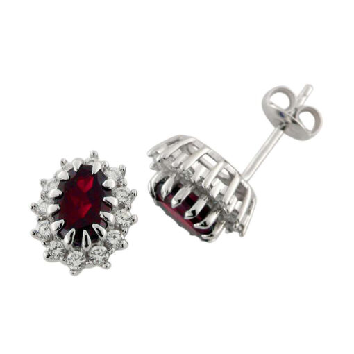 Earrings Royal CZ synthetic ruby