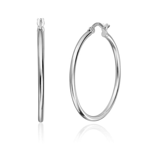 Earrings in Rhodium-plated Silver 2x35mm