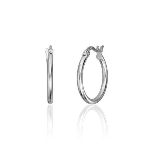 Earrings in Rhodium-plated Silver 2x20mm